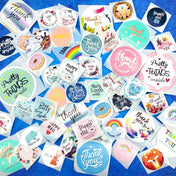 lucky dip packaging sticker stickers label labels 25mm 30mm 35mm cute kawaii stationery taster bundle bundles thank you happy mail pretty things inside