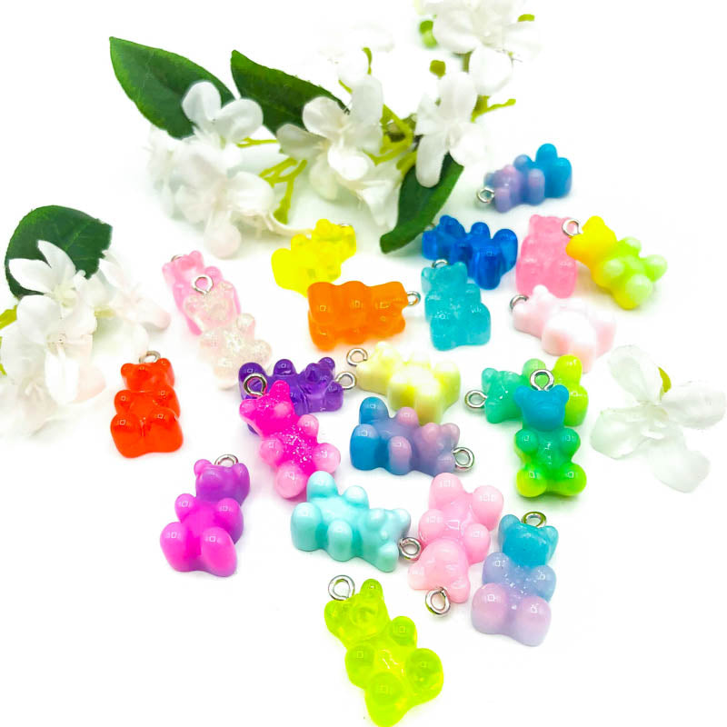 GUMMY BEAR Resin Charm 20mm PAIR of Charms