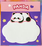 panda sticky note notes memo memos kawaii cute stationery uk gift gifts pink lilac blue green orange yellow bright colours white black