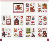 pixel fairytale mini clear sticker book of 10 pages of cartoon fairy stories including alice, little red riding hood, beauty and the beast and snow white