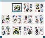 pixel fairytale mini clear sticker book of 10 pages of cartoon fairy stories including alice, little red riding hood, beauty and the beast and snow white