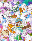 easter bunny bunnies rabbit rabbits cute kawaii fun big matte spring springtime sticker stickers laptop stationery set sets cute kawaii uk gift gifts pink white egg eggs basket baskets happy easter floral flowers