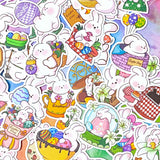 easter bunny bunnies rabbit rabbits cute kawaii fun big matte spring springtime sticker stickers laptop stationery set sets cute kawaii uk gift gifts pink white egg eggs basket baskets happy easter floral flowers