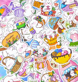 easter bunny bunnies rabbit rabbits cute kawaii fun big matte spring springtime sticker stickers laptop stationery set sets cute kawaii uk gift gifts pink white egg eggs basket baskets happy easter floral flowers