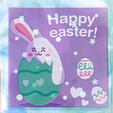 happy easter spring bunny rabbit chick chicks egg eggs large cello cellophane bag bags set packaging supplies uk cute kawaii pretty floral flowers pink green lilac purple mint rabbit rabbits bunnies plastic
