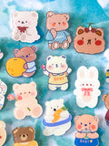 cute kawaii acrylic pin brooch brooches pins badge badges plastic fun cute kawaii uk gift gifts bear bears brown white bunny bunnies rabbit rabbits spring easter fruit strawberry peach carrot baby flower stocking filler fillers party present