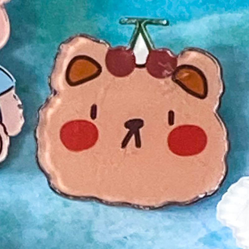 Just 50p! BEAR & BUNNY Large ACRYLIC PIN BROOCH- 15 Cute Designs
