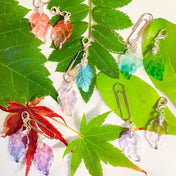 glass leaf leaves beautiful planner charm clip clips paper accessories uk kawaii autumn pretty silver tone metal charms