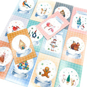 christmas snow globe lomo card cards small postcard postcards cute kawaii bundle bundles uk stationery small pretty festive xmas cards