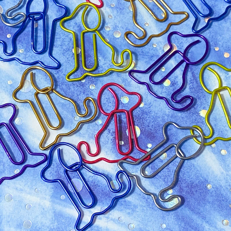 puppy large dog dogs paper clip clips planner metal coloured metallic blue red cerise pink blue purple silver grey jumbo accessories planner supplies uk cute kawaii stationery big