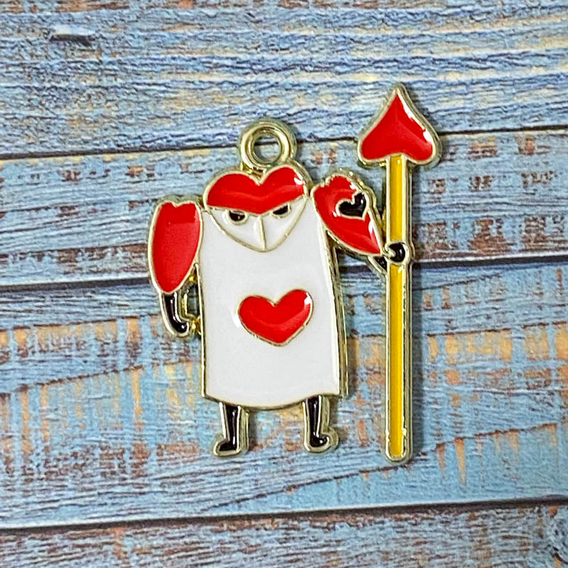 ALICE THEMED Gold Tone Large Enamel Charm