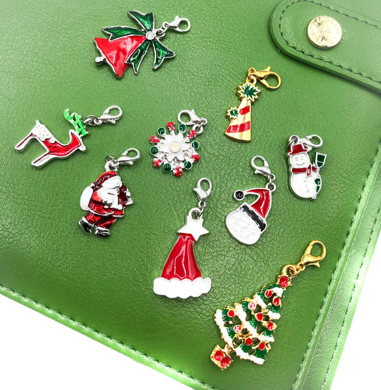 planner clip clips charm charms christmas festive cat santa snowflake rhinestone silver gold clips tree deer reindeer hat snowman candy cane uk gifts handmade planning planner addict presents stocking filler fillers her