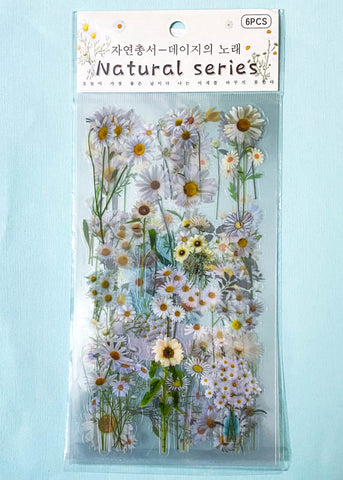 Just 55p! WHITE DAISIES Clear Plastic Sticker Sheet/s – The Kawaii Squirrel