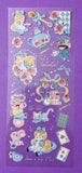 kawaii alice in wonderland fantasy white rabbit rabbits cat cheshire cats cards playing rose roses holo holographic foil foiled sticker stickers clear plastic pet sheet pack key pocket watch flamingo teacup uk cute kawaii stationery supplies planner addict pink blue foiled yellow