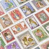 beatrix potter animal animals retro vintage stamp stamps sticker stickers flake flakes pack set victorian stationery uk cute kawaii mice mouse rabbit rabbits peter squirrel squirrels bunny frog frogs fox foxes benjamin duck ducks puddleduck kitten tom cat cats pretty colourful large big