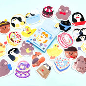 HALF PRICE Fuzzy Cat, Penguin & Friends Mini Sticker Flakes Box of 46 (discontinued)