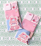 pink and blue rabbit rabbits bunny bunnies cute kawaii sticky memo memos pad pads note notes set fun pretty easter gift gifts uk stationery shop strawberry cupcake lolly ice cream treats striped