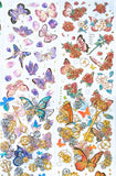 BARGAIN HOLO FOIL STICKERS Butterflies Flowers Crystals Keys