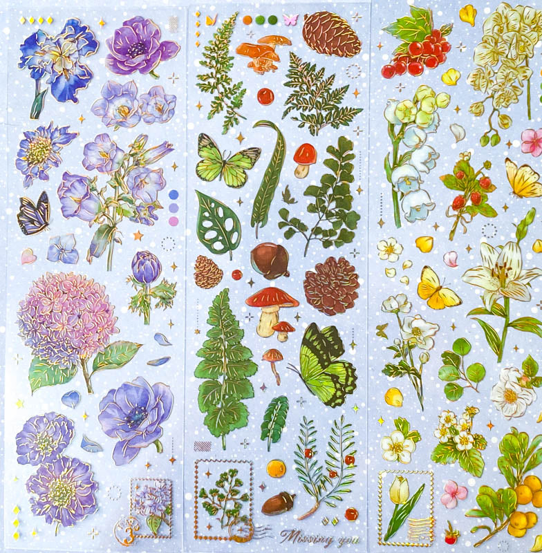 bargain sticker stickers sheet sheets holo holographic clear plastic transparent stationery butterfly butterflies key keys garden flower flowers bloom blossom letters alpha alphabet numbers gem gems gemstones crystal crystals uk cute kawaii stationery shop store purple lilac yellow green peach pink red orange bright green