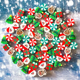 polymer clay christmas bead beads bundle pinwheel pinwheels pin wheel wheels santa santas claus father tree trees reindeer rudolph present red green white festive uk cute kawaii craft supplies shop store