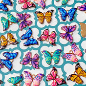 butterfly butterflies enamel bright gold tone charm charms orange blue turquoise pale pink lilac green metal beautiful butterflies uk craft supplies cute kawaii pretty shop store patterned wings