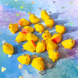 easter spring chick chicks chicken yellow bright 3d resin charm charms pendant pendants jewellery supplies craft crafts uk shop store orange beak cute kawaii rounded little