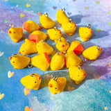 easter spring chick chicks chicken yellow bright 3d resin charm charms pendant pendants jewellery supplies craft crafts uk shop store orange beak cute kawaii rounded little