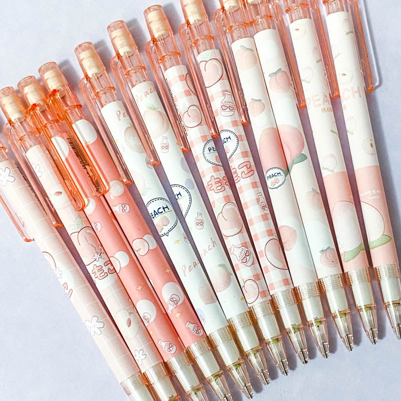 pretty peach fruit pink white propelling pencil pencils lead slim easter spring stationery gift gifts uk cute kawaii fruits pale light planner addict shop store supplies