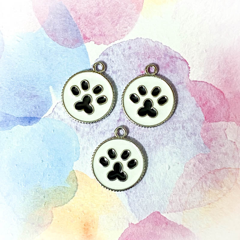 cute kawaii dog dogs puppy charm charms pendant pendants uk craft supplies tag tags collar white black yellow sausage dachshund husky round bone black white bulldog shop store craft crafts supplies enamel enamelled metal silver tone
