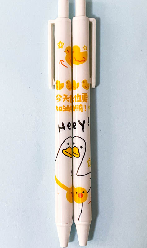 50% Off! KAWAII HAPPY DUCK Black Gel Ink Cute Spring PEN