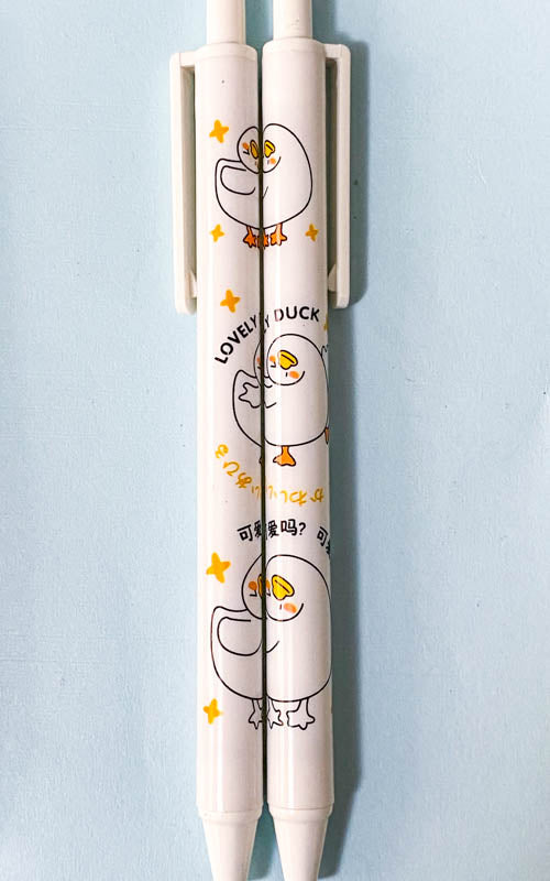 50% Off! KAWAII HAPPY DUCK Black Gel Ink Cute Spring PEN
