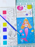 MAGIC PAINTING BOOK- 12 Tear out Card Bookmarks, Brush & Paints