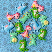 funny dino dinosaur resin charm charms pendant uk kawaii cute craft supplies green pink blue