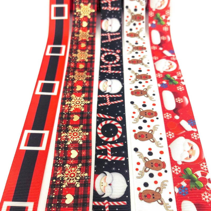 HALF PRICE Christmas Grosgrain Ribbon -Red Black & White