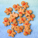 gingerbread ginger bread man men cookie festive xmas christmas resin flat back flatback fb fbs embellishment uk cute kawaii craft supplies red brown cabochon decoden crafting chunky
