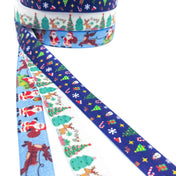 75% OFF Blue & White Christmas Elastic Ribbons- 3 options