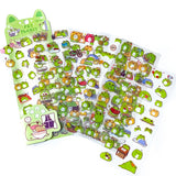 cute kawaii green frog sticker stickers clear plastic pet stationery uk  planner supplies shop animal animals funny sweet gift gifts little small pet planet pack of 10 sheets sheet