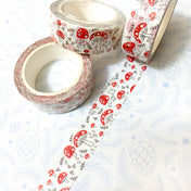 red and white mushroom mushrooms 10m roll washi tape tapes washis uk cute kawaii stationery toadstool fungi 15mm planner addict addicts