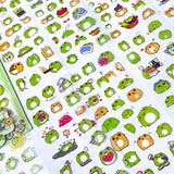 cute kawaii green frog sticker stickers clear plastic pet stationery uk planner supplies shop animal animals funny sweet gift gifts little small pet planet pack of 10 sheets sheet