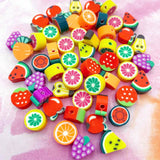 Polymer Clay FRUIT Beads Set of 8 or Single Fruits