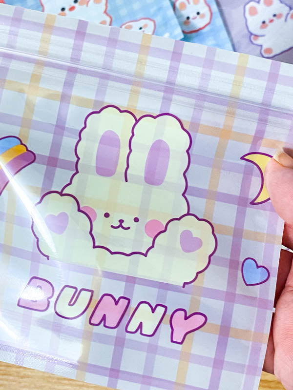 purple lilac blue pink rainbow heart galaxy rabbits jumbo big large plastic re-sealable bag bags cello gift gifts resealable party favour sweet candy easter spring bunny rabbit uk packaging supplies present