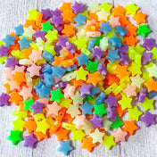 acrylic plastic star stars bead beads halloween spooky green yellow orange purple mix bag of uk cute kawaii craft supplies shop store 12mm small bargain