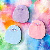 funny face faces kawaii cute blob blobs mini memo memos pad pads sticky note notes uk stationery shop store fun funny happy faces blue pink lilac purple small bargain
