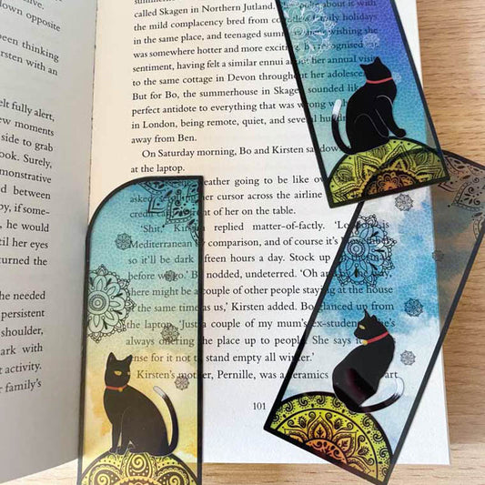 Half Price! CAT Vibrant Plastic Transparent Bookmark - Single Bookmark or Gift Pack of 3