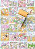 PANDA & FRIENDS Square Sticker Flakes Box of 46- Fruits & Flowers