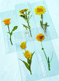 FLORAL Beautiful Plastic Transparent Bookmark -YELLOW FLOWERS