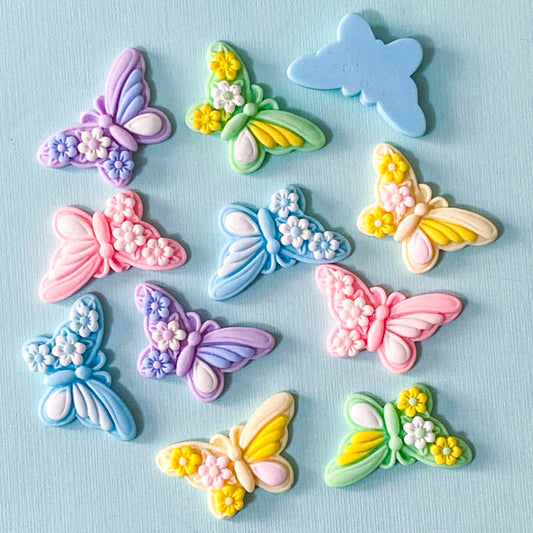large big butterfly butterflies resin resins flatback flat back backs fb fbs cute kawaii colourful craft supplies uk shop store blue yellow green pink lilac purple floral flower flowers spring pretty