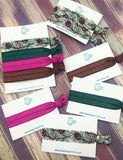 Half price! Elastic Hair Ties- Vintage Peacock (#28)