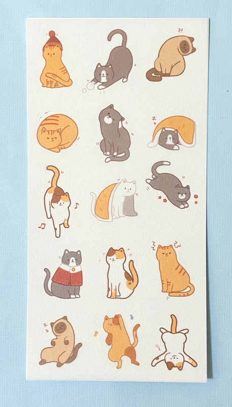 CATS & DOGS Matte Flat Large Sticker Sheet/Pack -3 Choices