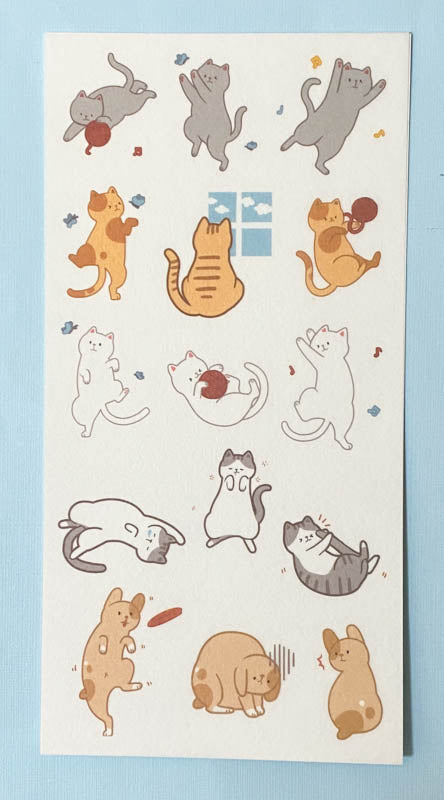 CATS & DOGS Matte Flat Large Sticker Sheet/Pack -3 Choices
